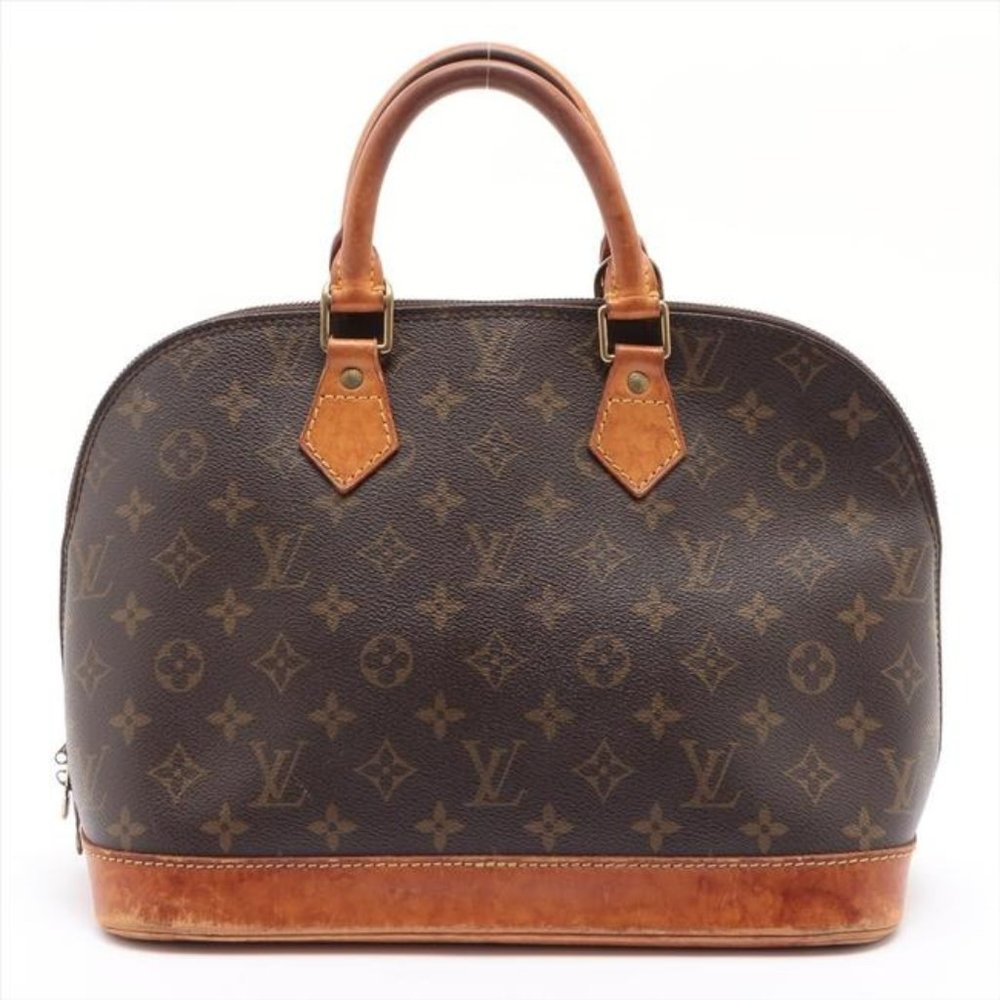 Louis Vuitton Alma W Pm W Lock Brown Monogram Canvas Tote